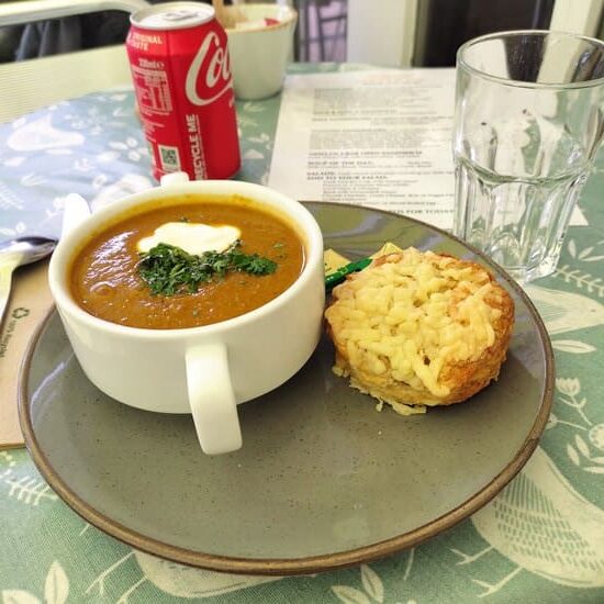 Moroccan Soup with Cheddar Scone