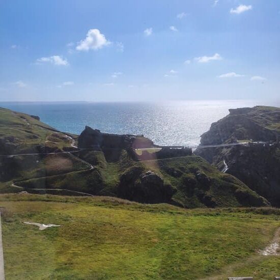 View from Window over the cliffs to Tintagel Castle