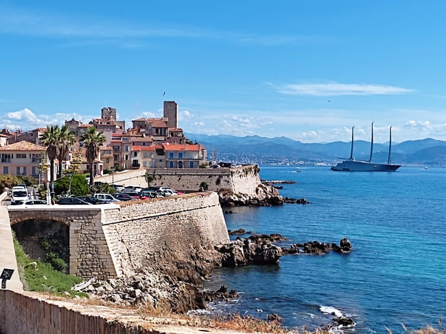 View of Fort Carré in Antibes with Med to the right