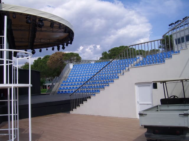 Stage for evening show at all-inclusive resort