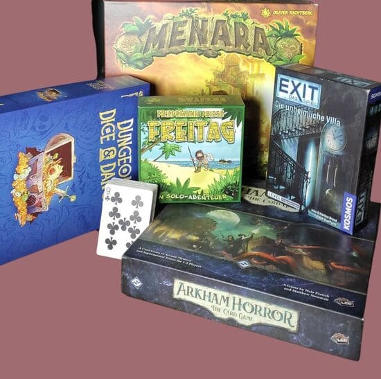 Picture of various single player board games