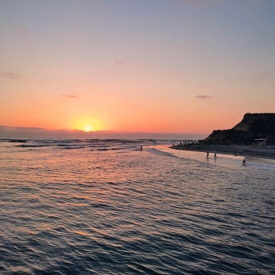 Sunset at beach in Del Mar, California