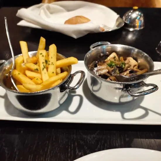 Truffled French Fries and Mushrooms