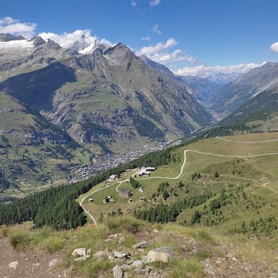 View of Zermatt in Valley ahead