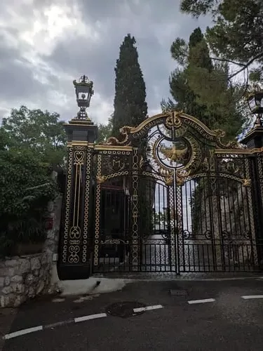 Gate at restaurant entrance in Èze