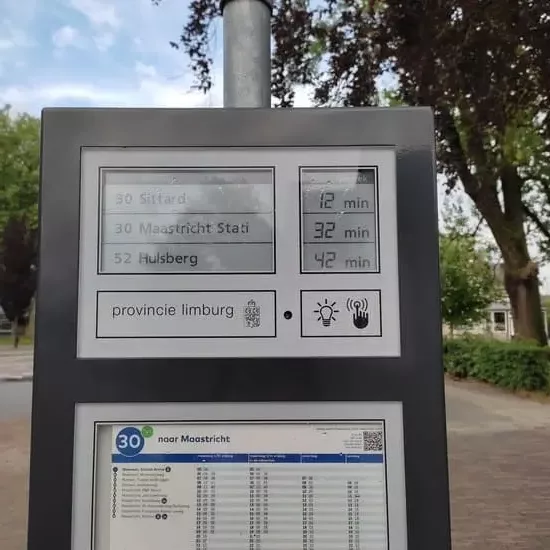 Digital sign for bus to Maastricht Aachen Airport