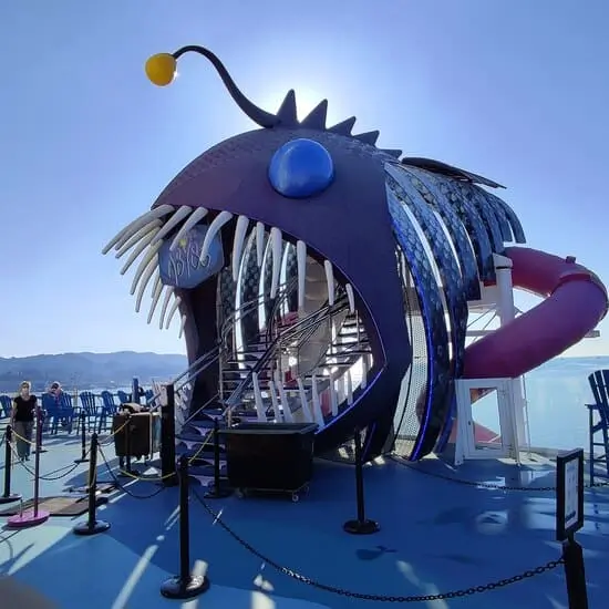 Entrance to Slide with large sea monster