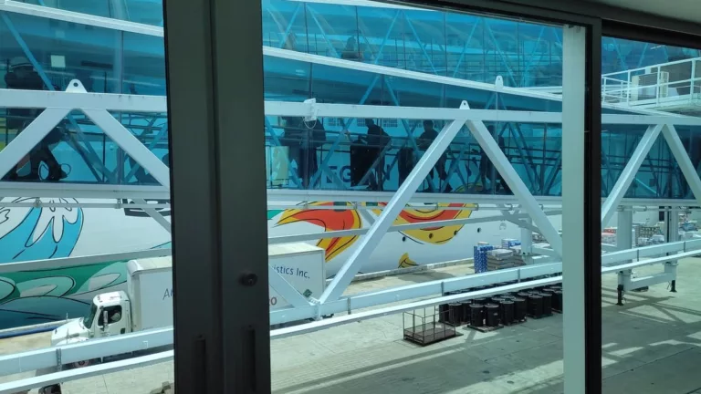 Tunnel for boarding of Norwegian Getaway in Port Canaveral