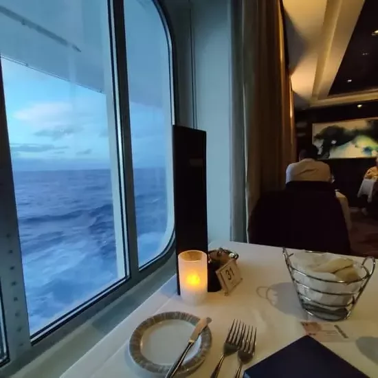 Window table in restaurant with view of Atlantic