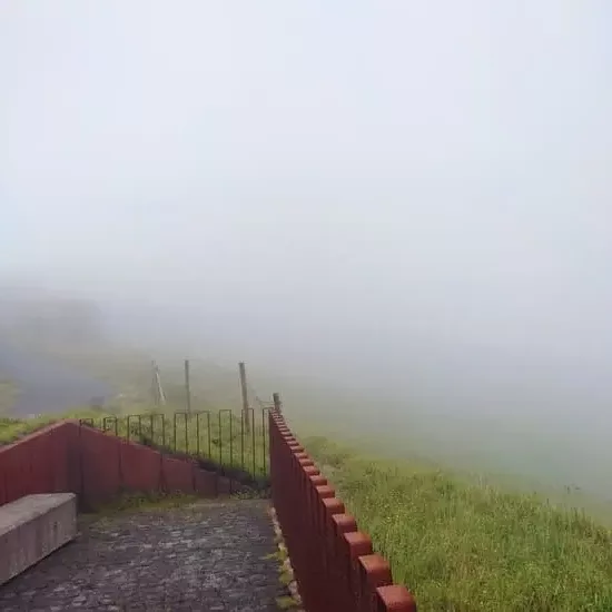 Fog rolls in over Sao Miguel's Fire Lake