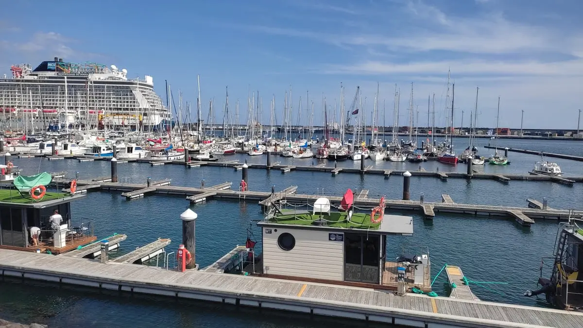 House Boats in port of Ponta Delgada