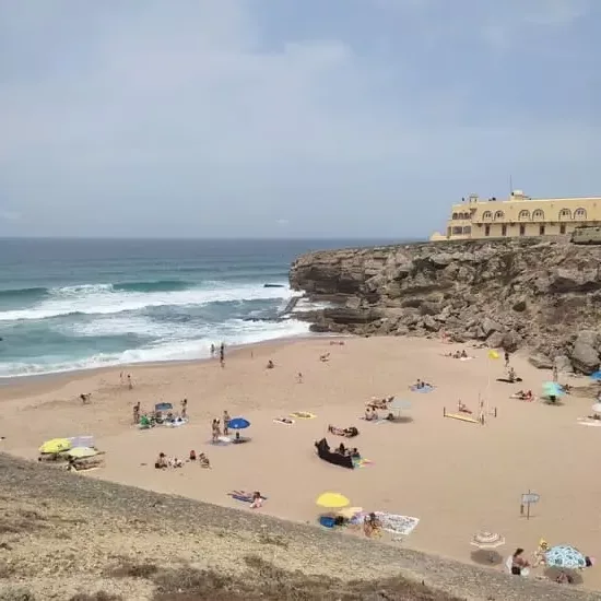 Praia da Crismina with hotel in background