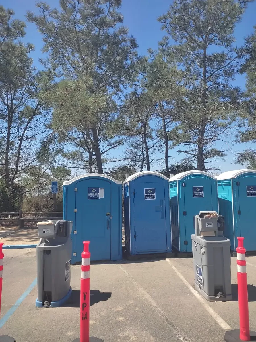 Dixie toilets and sinks at Torrey Pines