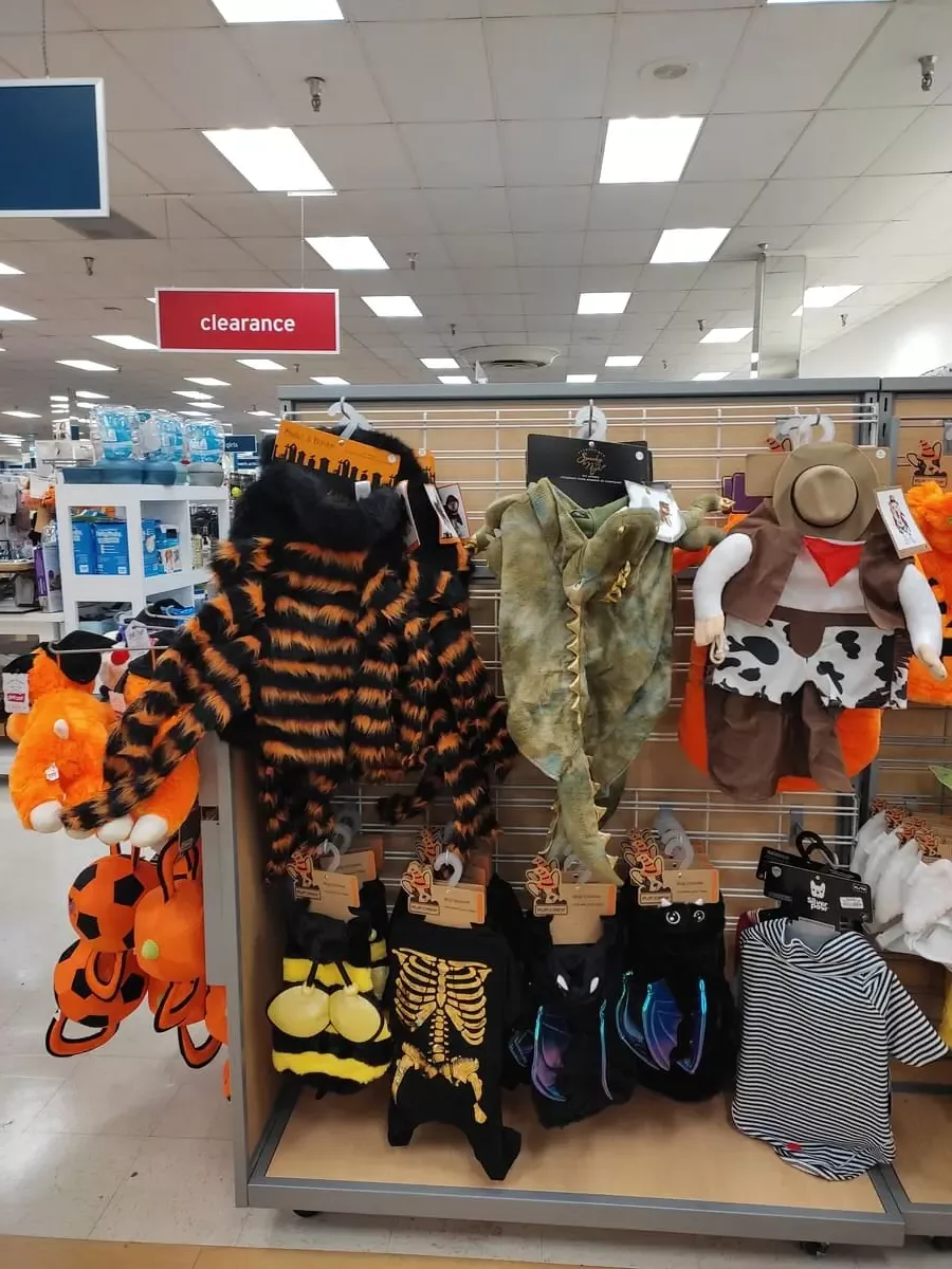 Cute Halloween costumes for dogs in a Marshalls Store