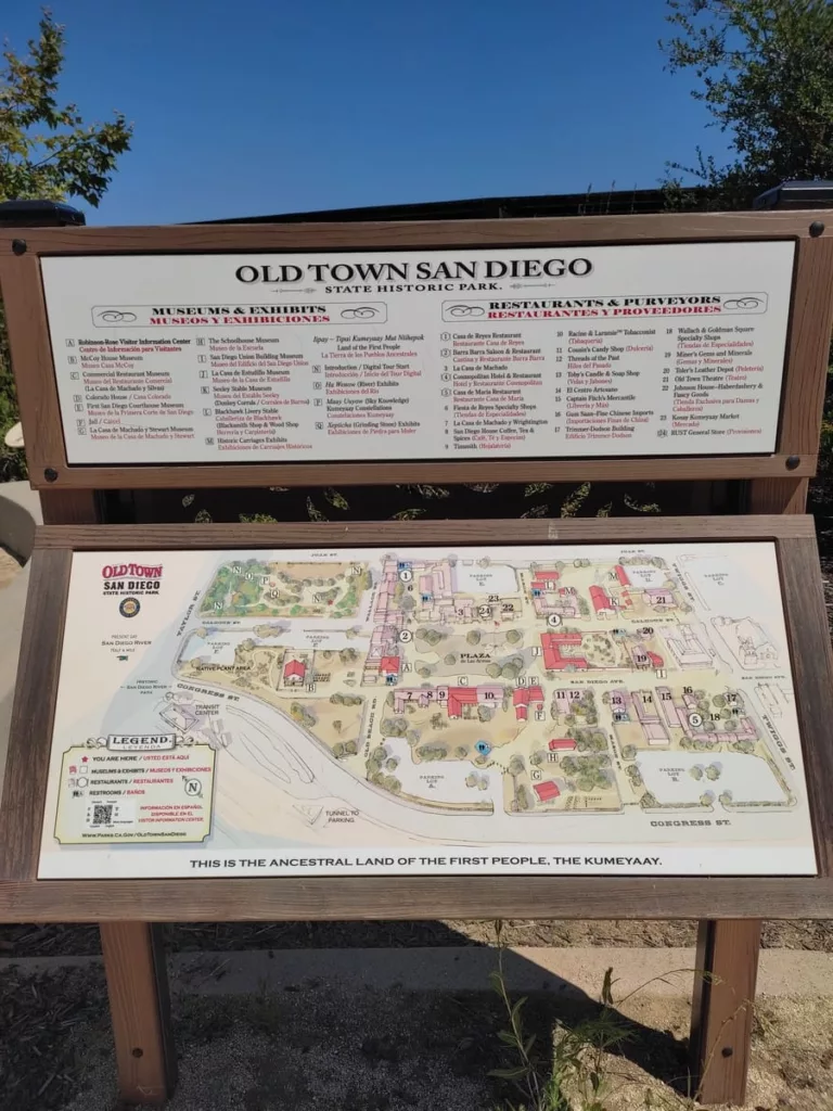 Map of Old Town San Diego