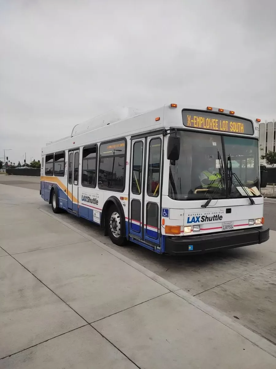 LAX shuttle bus at the LAX bus center