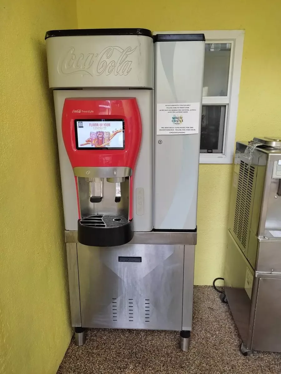 Freestyle Coke Soda Machine near pool at the Magic Castle Hotel