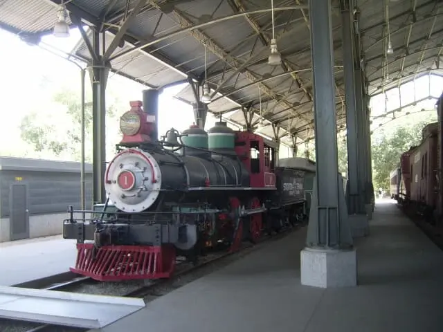 Old-fashioned train at free Travel Town Museum
