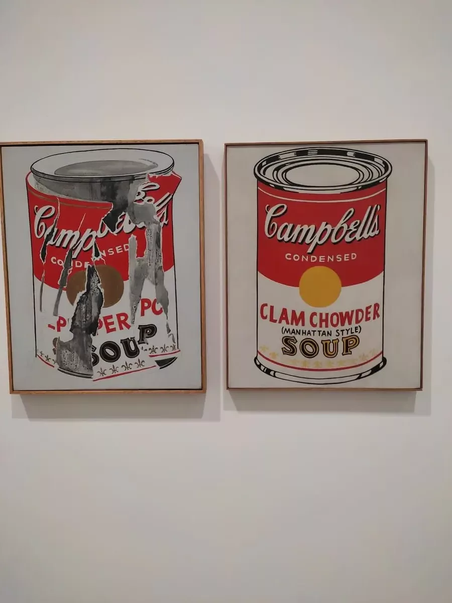 Two soup paintings by Andy Warhol at Los Angeles' Broad Museum