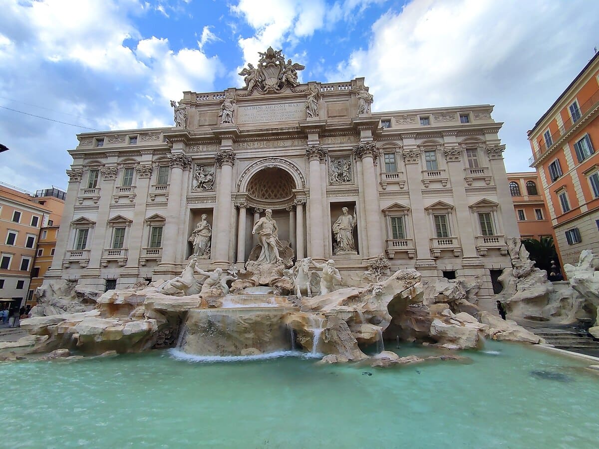 The Tevi Fountain in Rome, Italy, is just one of many iconic sights you can visit from the Civitavecchia port on a Med Cruise.