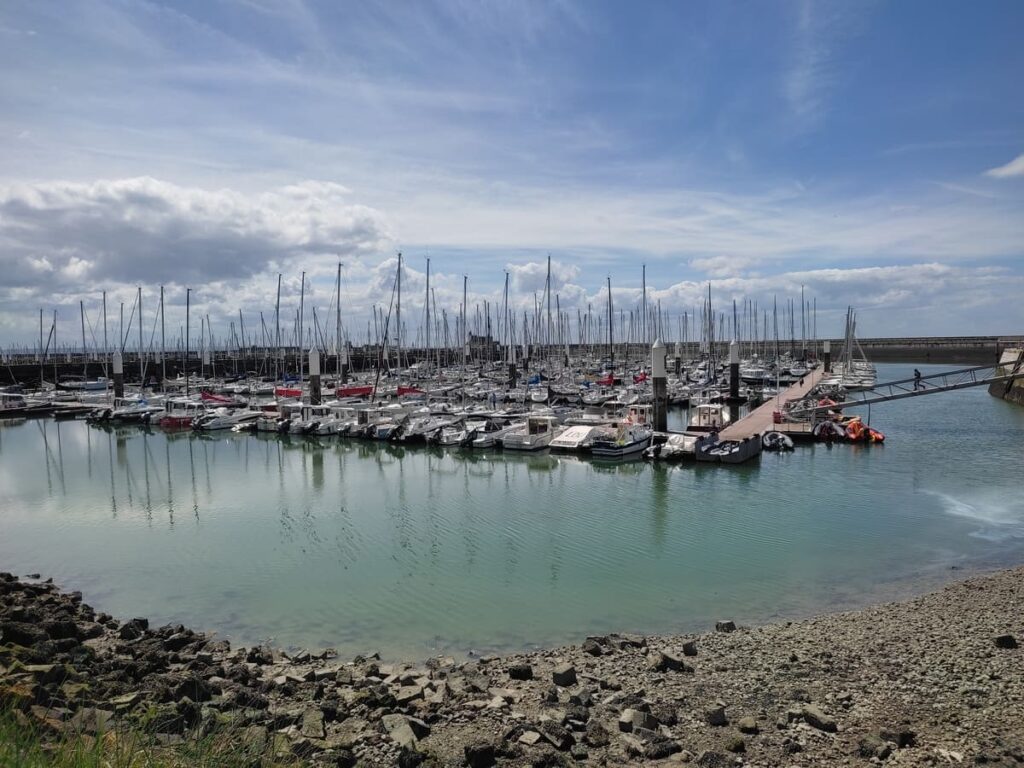 Harbor with small sail boats