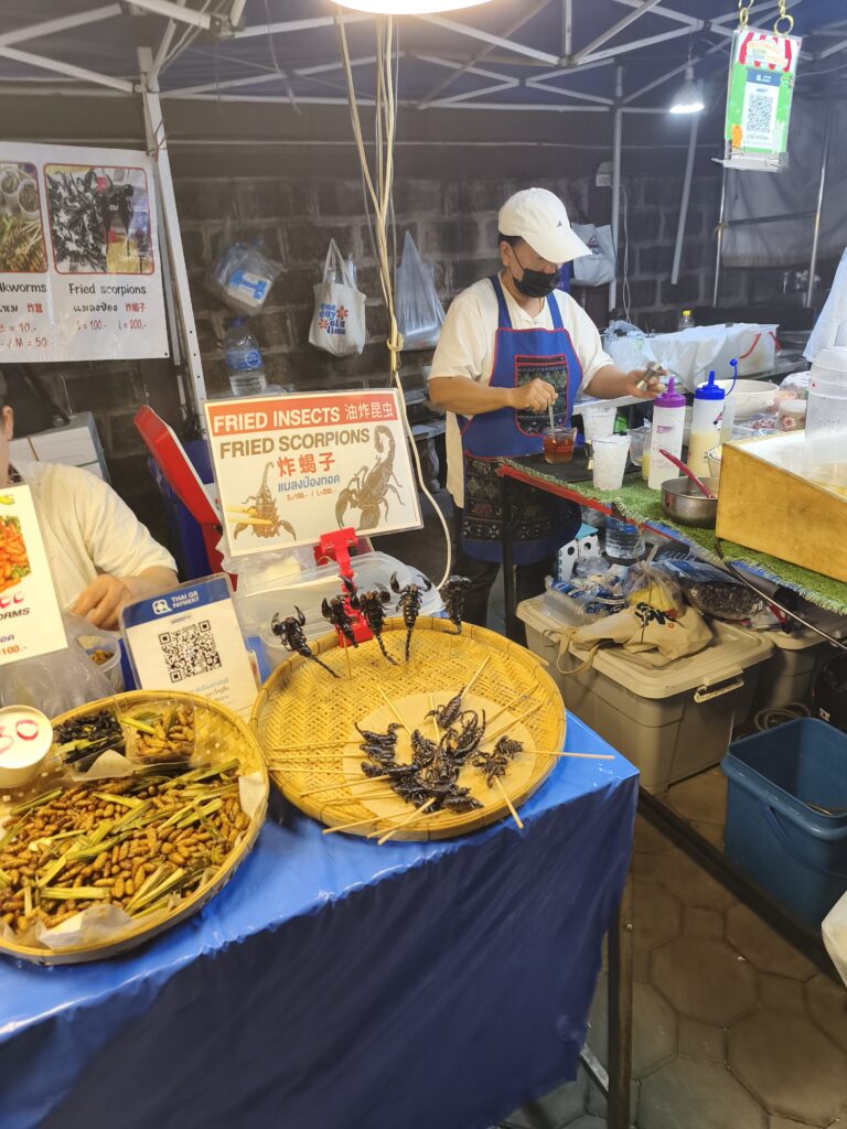 Scorpions for sale at night market