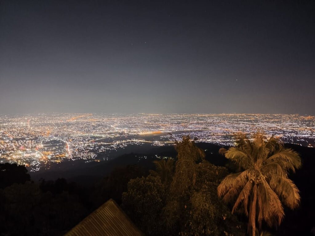 Night time view of Chiang Mai from Doi Suthep