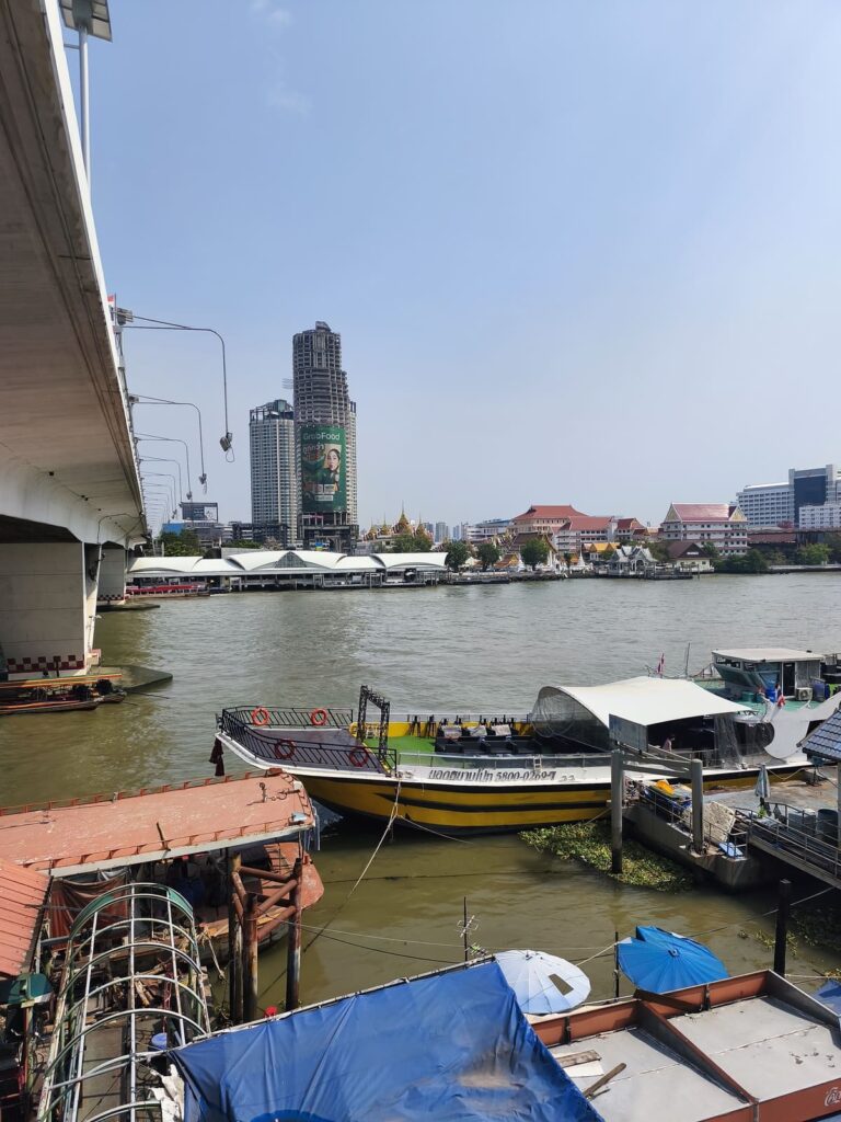 Bangkok river with boats