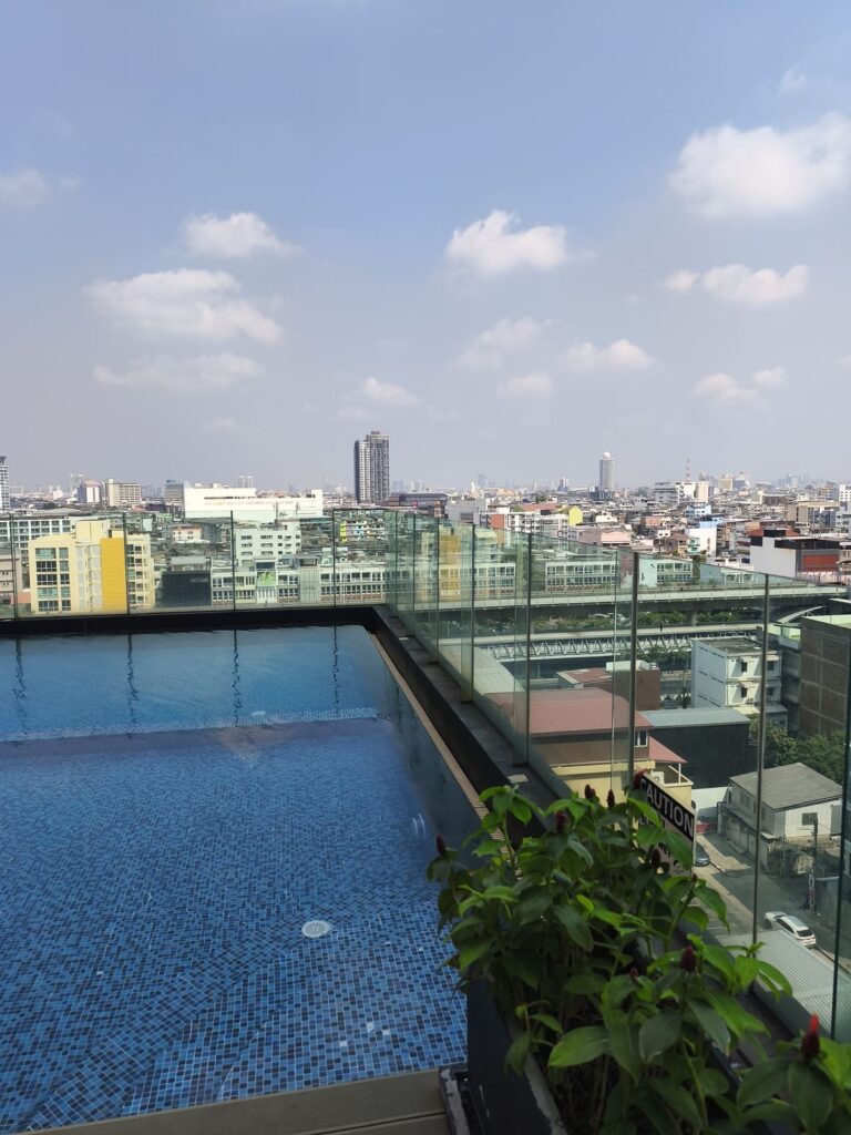 Pool with view over Bangkok