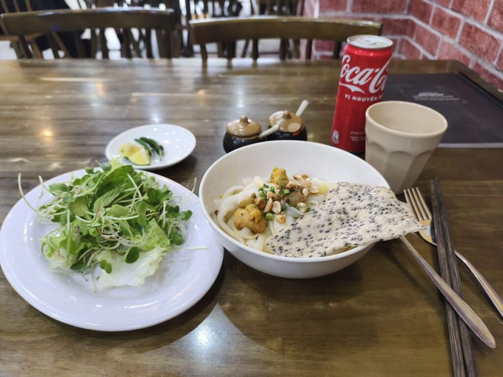 Quang Noodles in restaurant