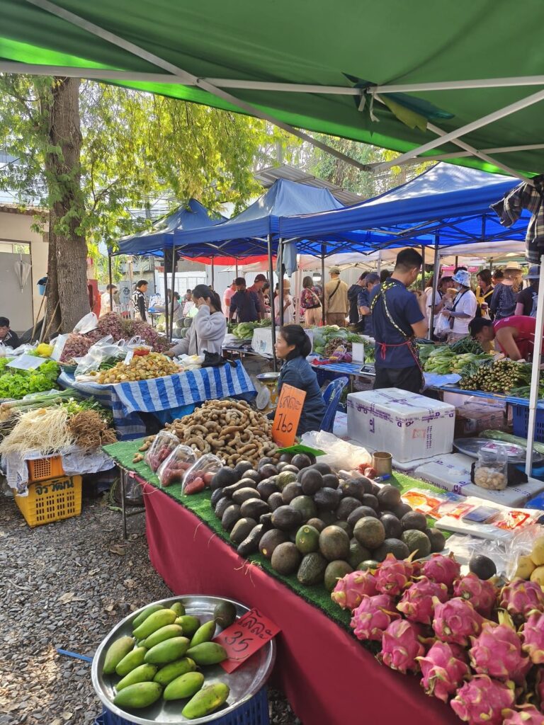 Stalls with vegetables at Yunnan Flea Market