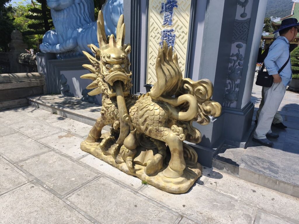 Golden dragon statue