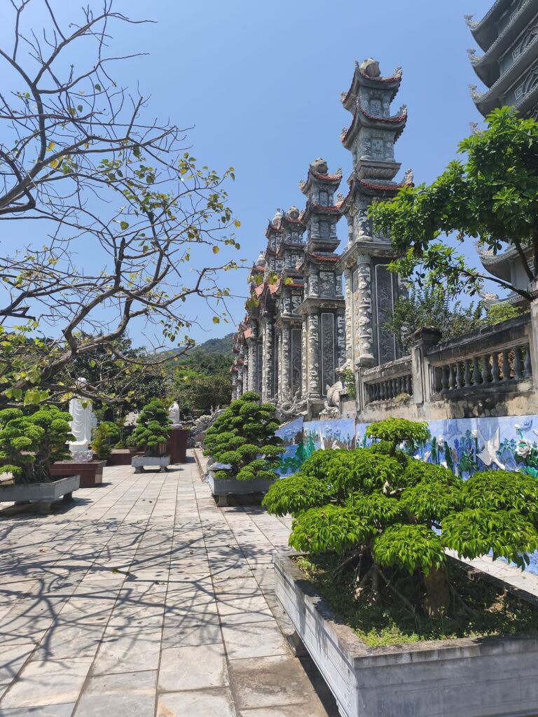 Columns and murals at pagoda