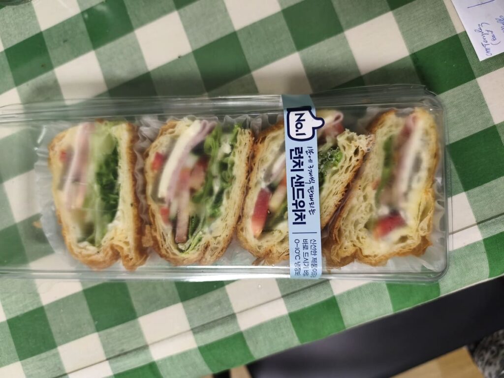 Premade sandwiches in clear container