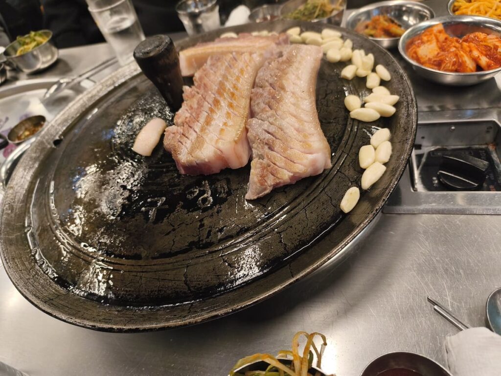 Table with Korean BBQ