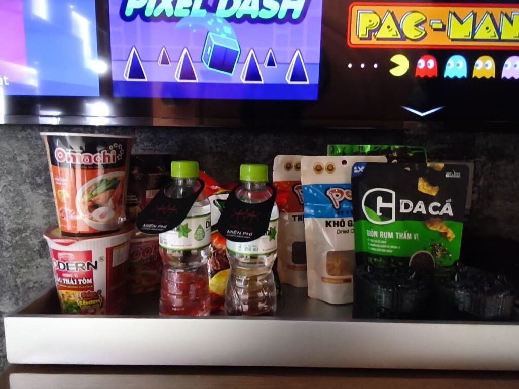 Snacks and drinks for sale at Pynt Hotel 6