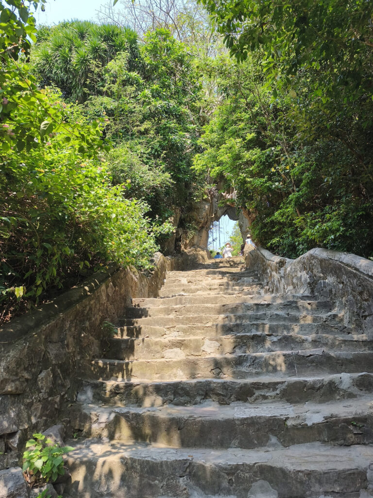Steep steps at Marble Mountain