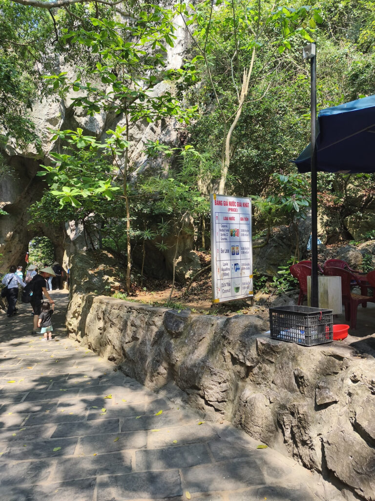 Beverages sold along path
