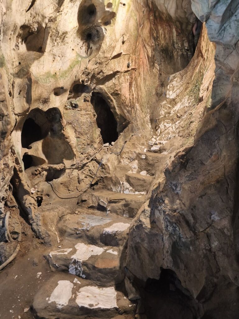 Tricky steps to leave cave