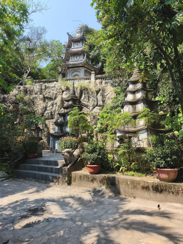 Xa Loi Tower at Marble Montain near elevator