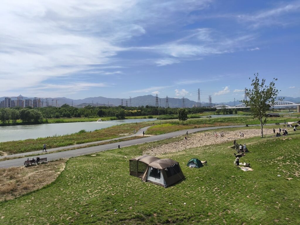 Campground next to river