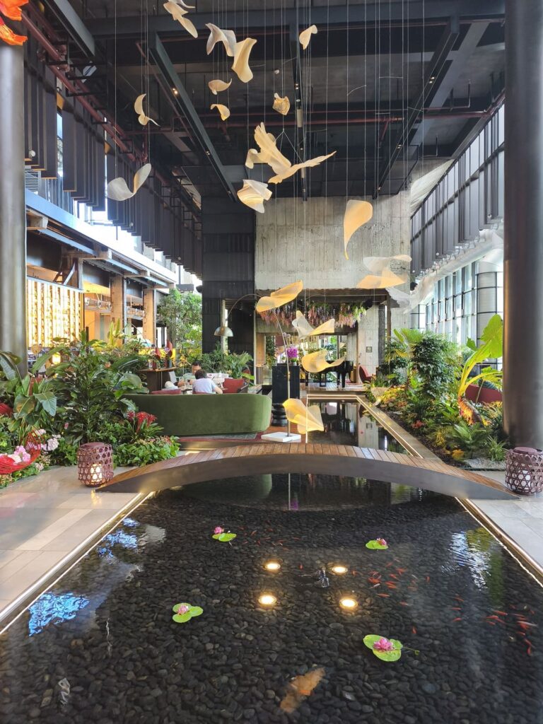 Lobby with small fish pond