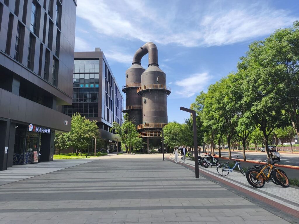 Street with furnace at end