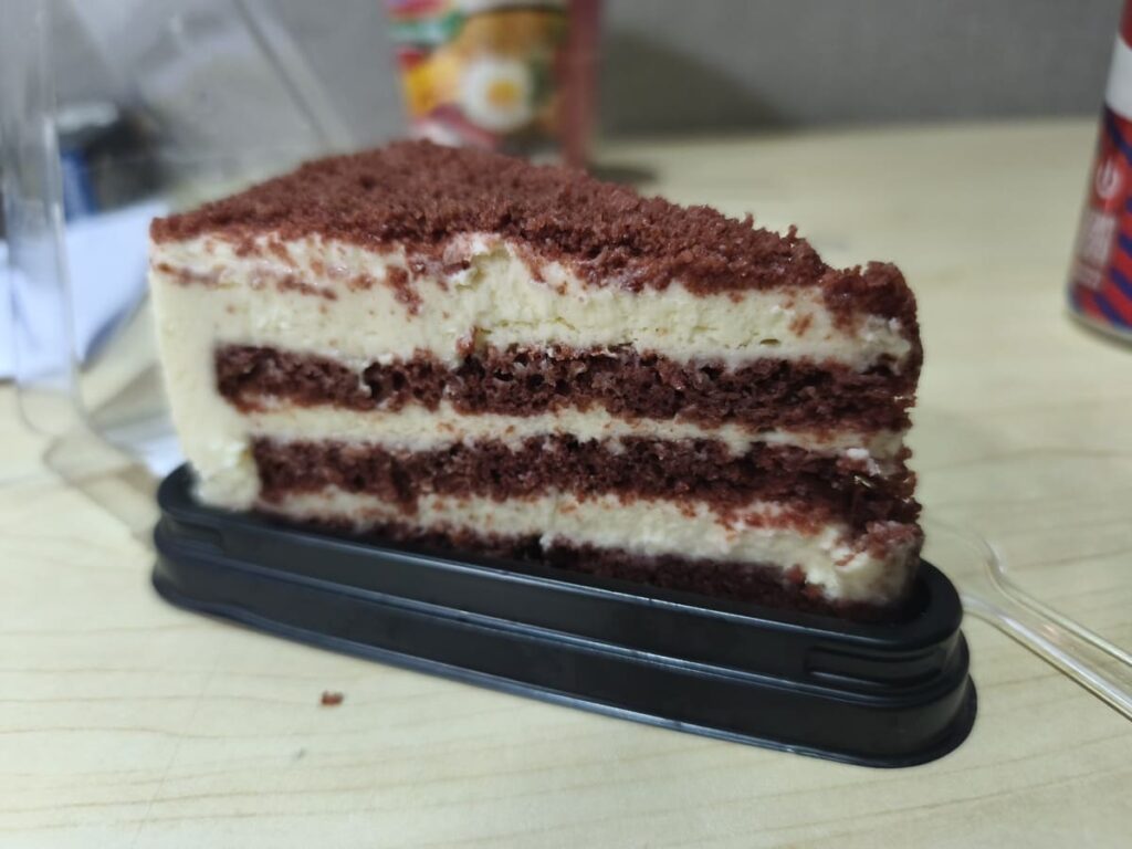 Slice of walnut-cheesecake
