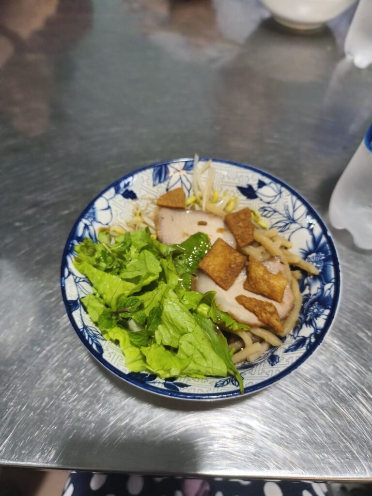 Bowl with Cao Lau Noodle dish in Hoi An