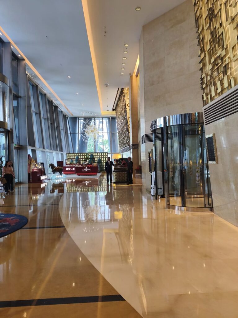 Downstairs lobby at China World Summit Wing
