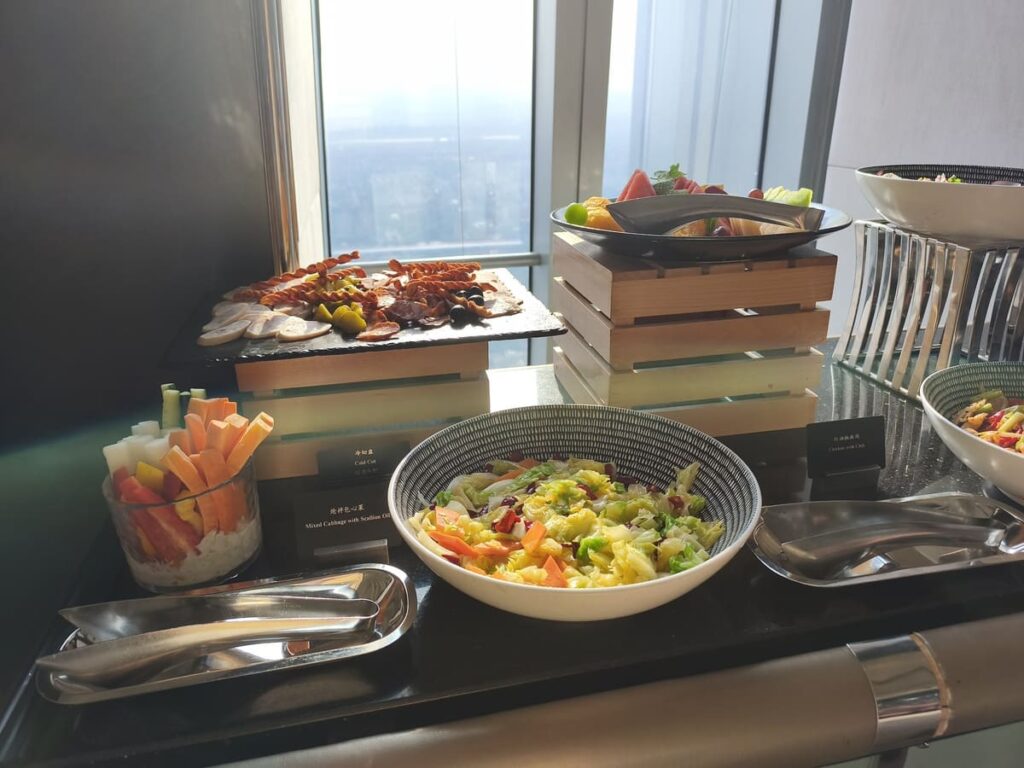 Buffet with cold dishes for Happy Hour at Summit Wing Hotel