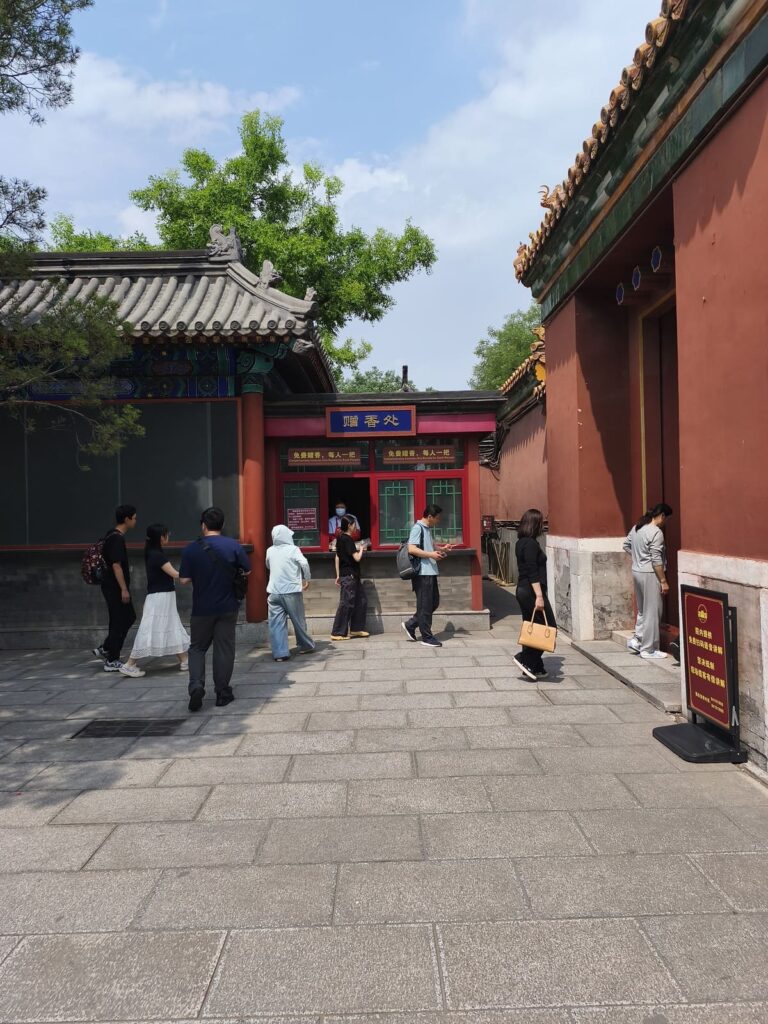 Stall with free incense sticks