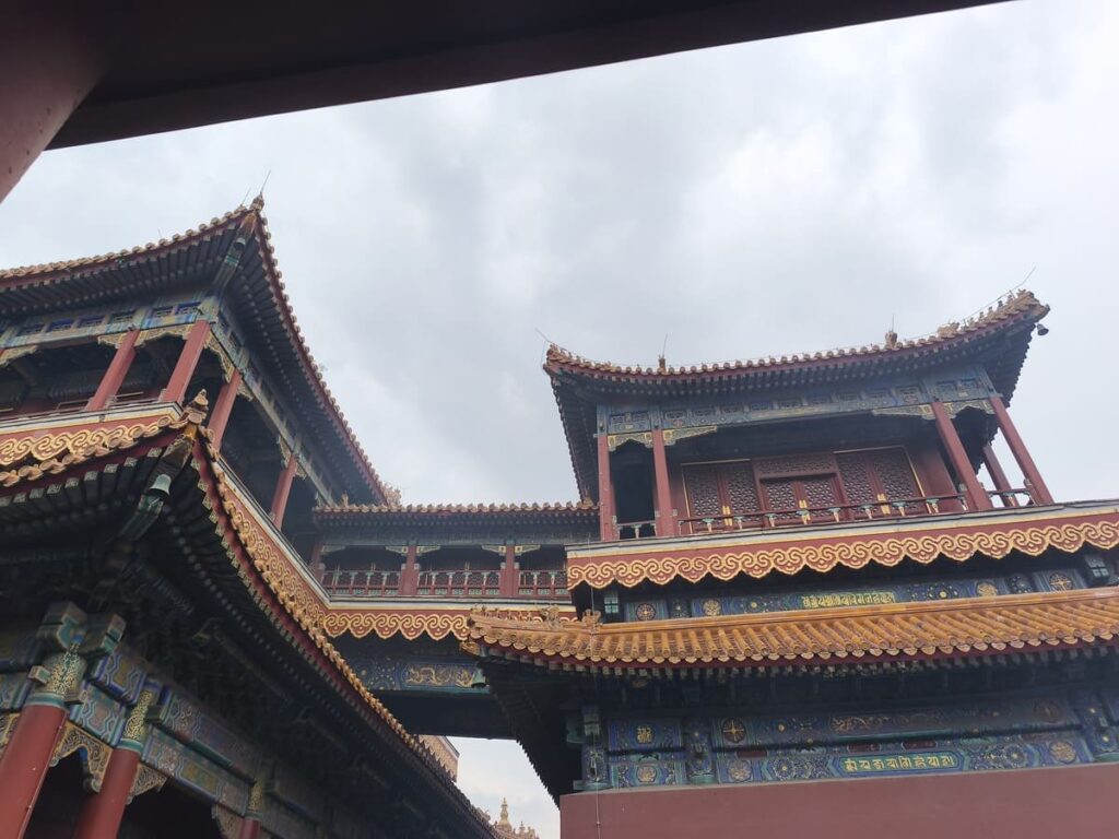 View of tops of buildings at Lama Temple