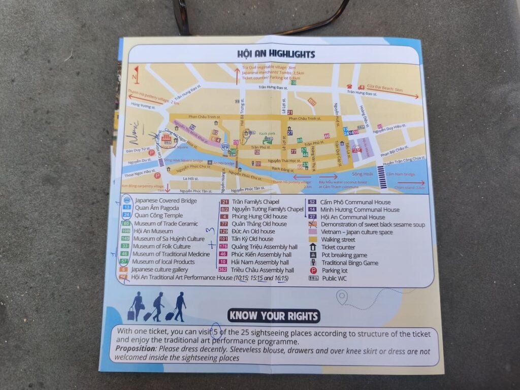 Old Town Ticket with Map